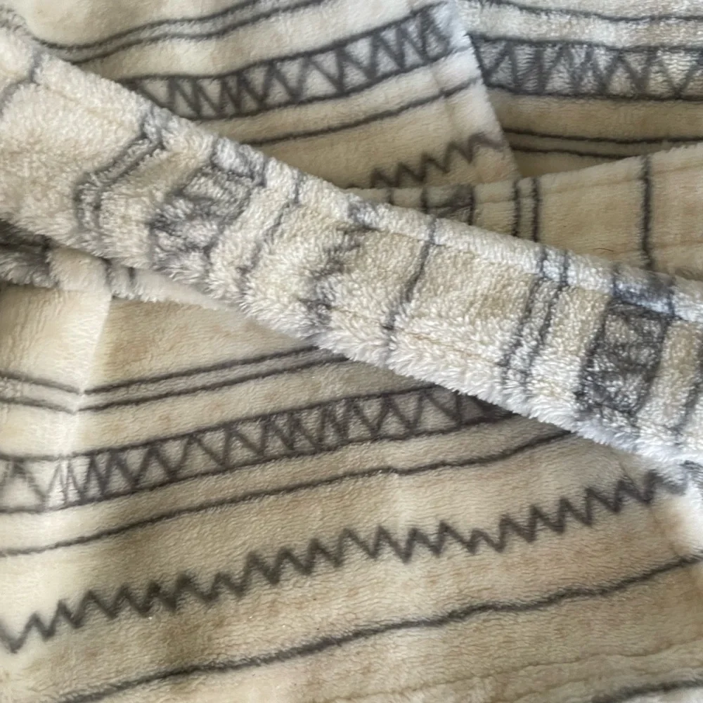 HB Fleece Robe Infant‎ 0 3 6 9 Months 0-9 Cream Gray Boy Girl New